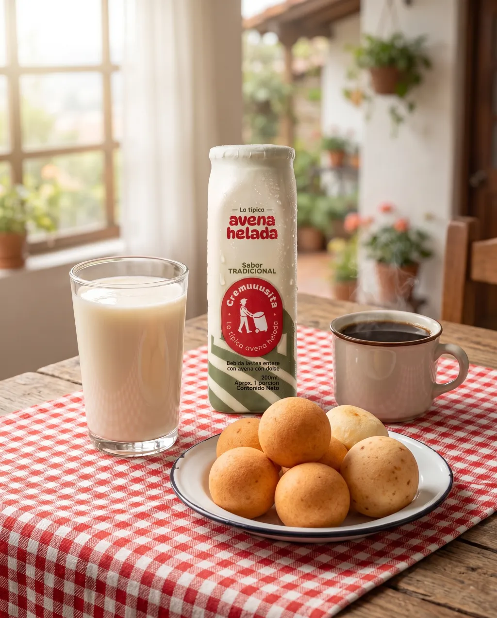Avena cubana con buñuelos en el desayuno